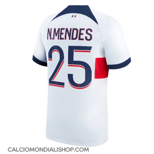 Maglie da calcio Paris Saint-Germain Nuno Mendes #25 Seconda Maglia 2023-24 Manica Corta